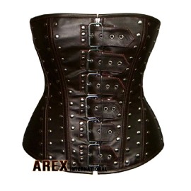 Leather Corset with Studs & Buckles